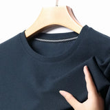 Short Sleeved Polo Shirshort Sleeved Waffle Solid Polot Fashion Splicing Men'S round Neck Top Cotton Daily Short Sleeved T-Shirt
