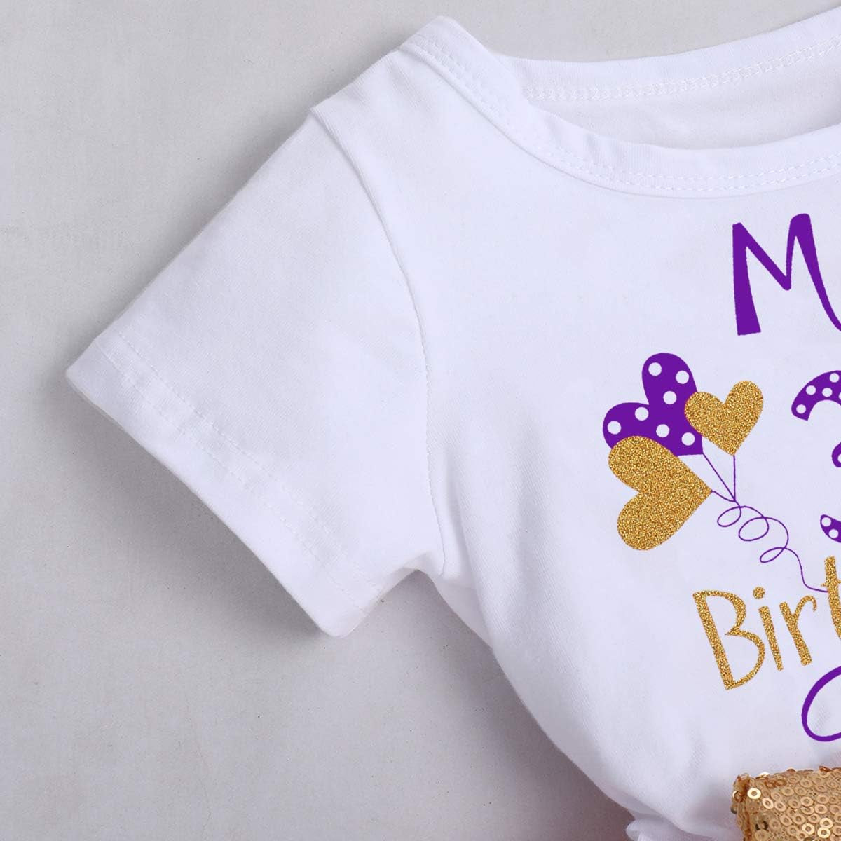IBTOM CASTLE Baby Girls Newborn It'S My 1St/2Nd Birthday Cake Smash Shinny Printed Sequin Bow Tutu Princess Dress